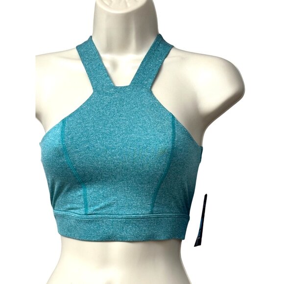 Energie Active Juniors' Delany Contrast Mesh-Back Sports Bra, XS, Teal - Picture 2 of 11
